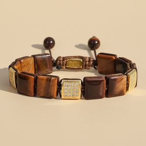 Bracciale da uomo in occhio di tigre rosso