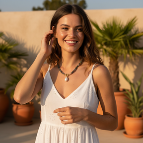 Collana con ciondolo in perla di agata