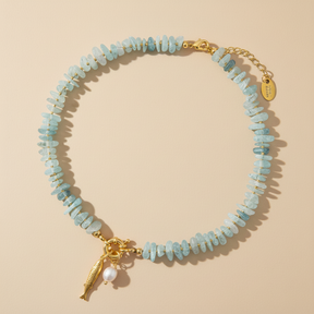 Collana con ciondolo perla acquamarina