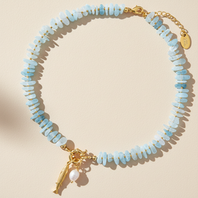 Collana con ciondolo perla acquamarina