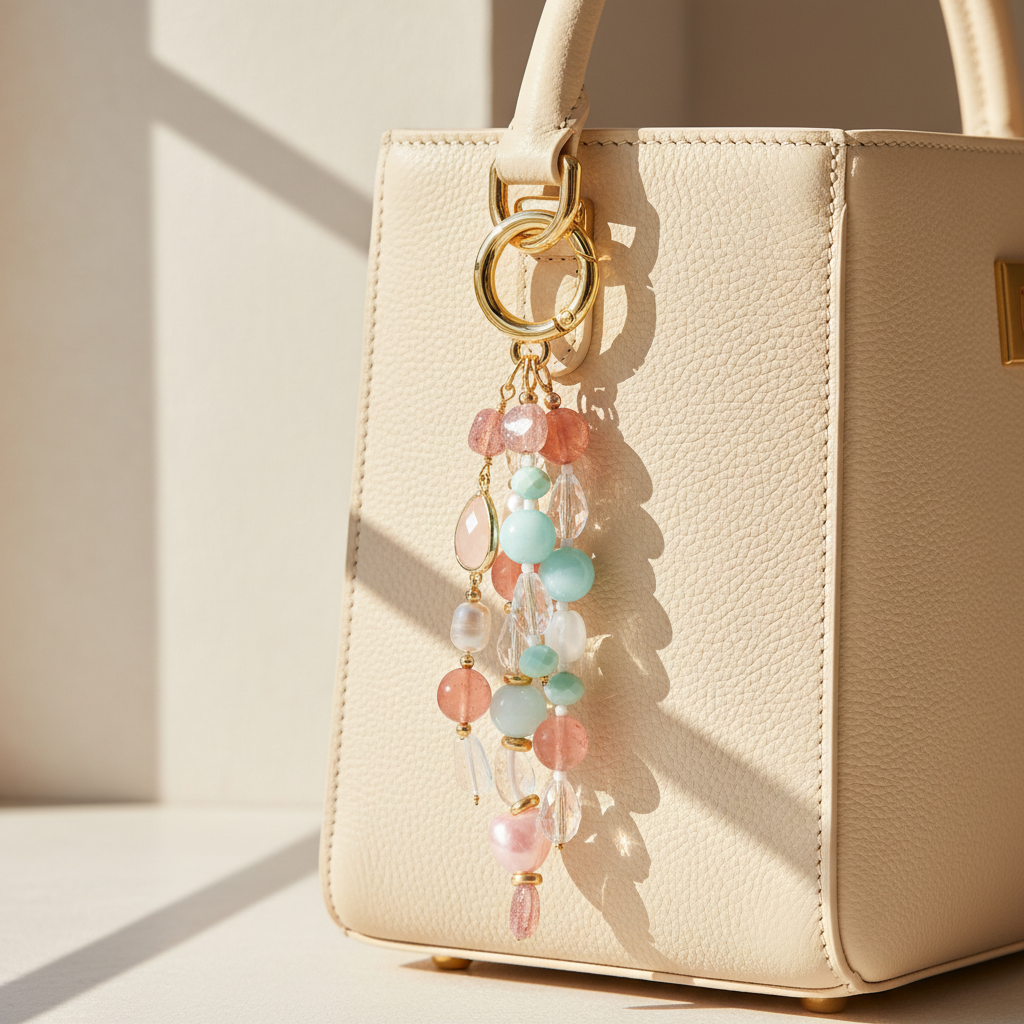 Charm per borsa Armonia in Quarzo Rosa