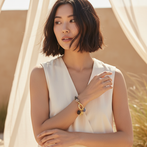 Braccialetto con ciondolo cuore di ossidiana