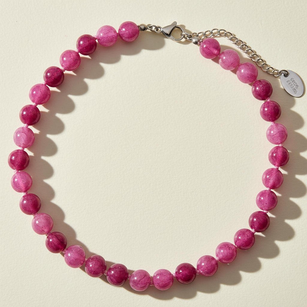 Collana Girocollo in Quarzo Rosa Radiante
