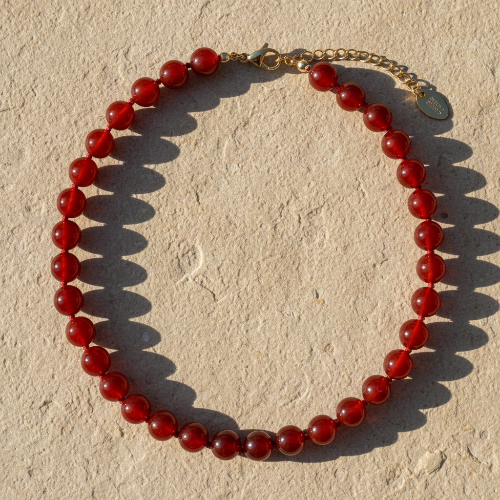 Collana Girocollo in Agata Rossa