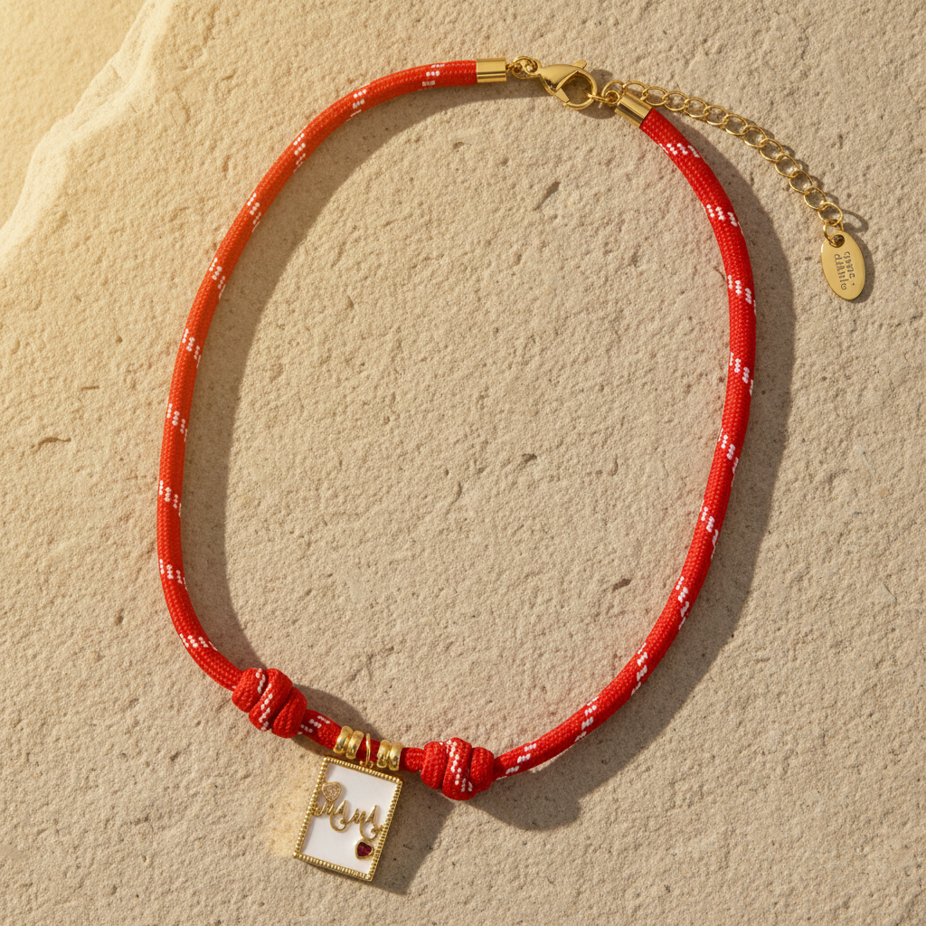 Collana con ciondolo amore rosso