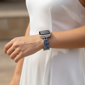 Cinturino elastico in sodalite orizzonte blu per Apple Watch