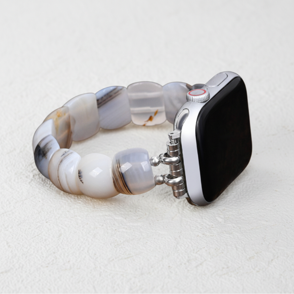 Cinturino elasticizzato color avorio per Apple Watch