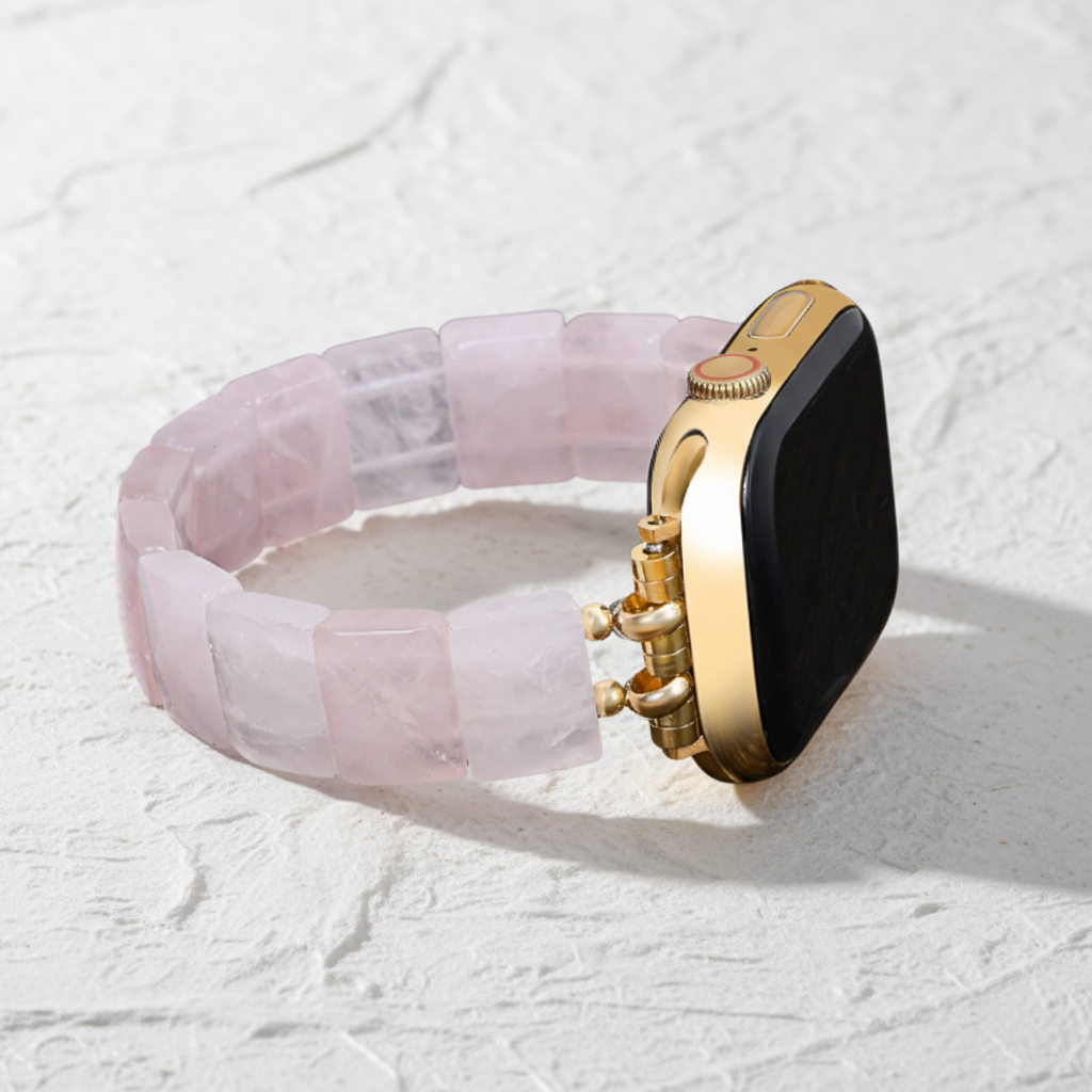 Cinturino elastico in quarzo rosa per Apple Watch