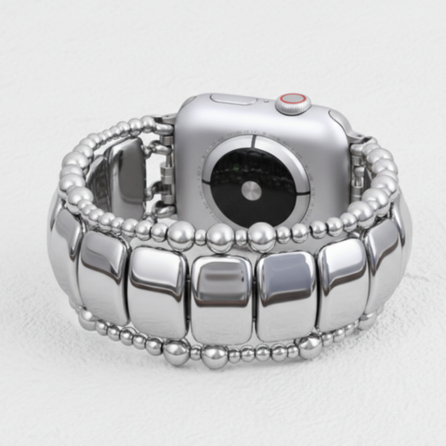 Cinturino elastico platino nero per Apple Watch