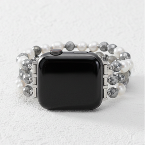 Cinturino elastico per Apple Watch in perla lunare di lusso