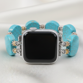 Cinturino elastico orizzonte in howlite turchese per Apple Watch