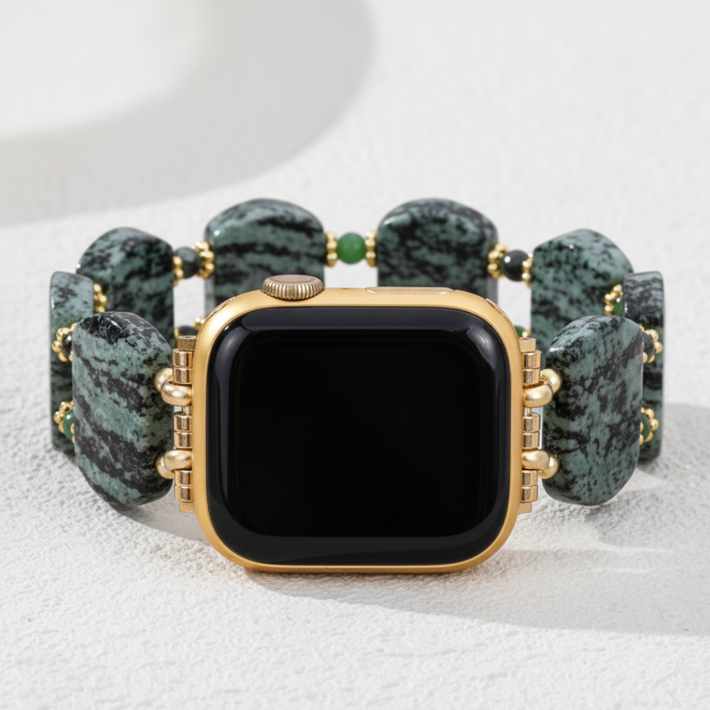 Cinturino per Apple Watch in muschio smeraldo e taxoite