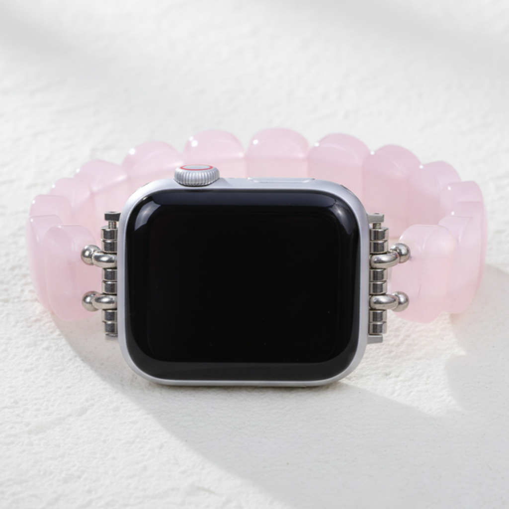 Cinturino elastico per Apple Watch in quarzo rosa tenue