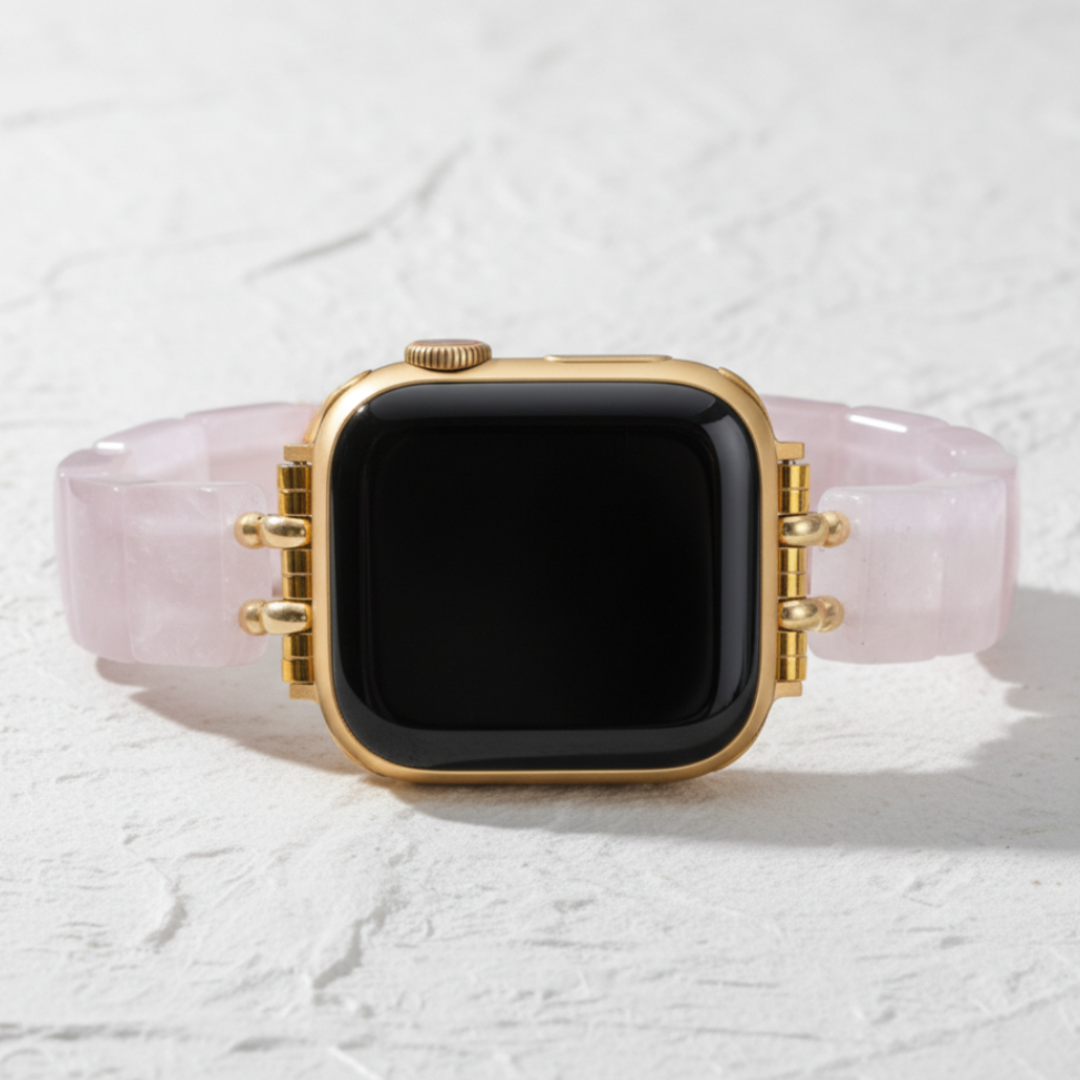 Cinturino elastico in quarzo rosa per Apple Watch