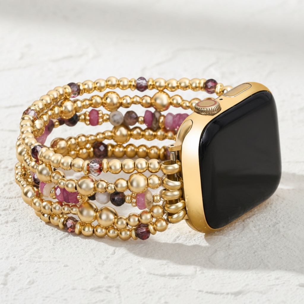 Cinturino elasticizzato Apple Watch Fioritura Rosata