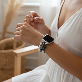 Cinturino elastico platino nero per Apple Watch