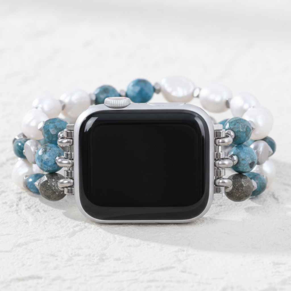 Cinturino elastico platino nero per Apple Watch