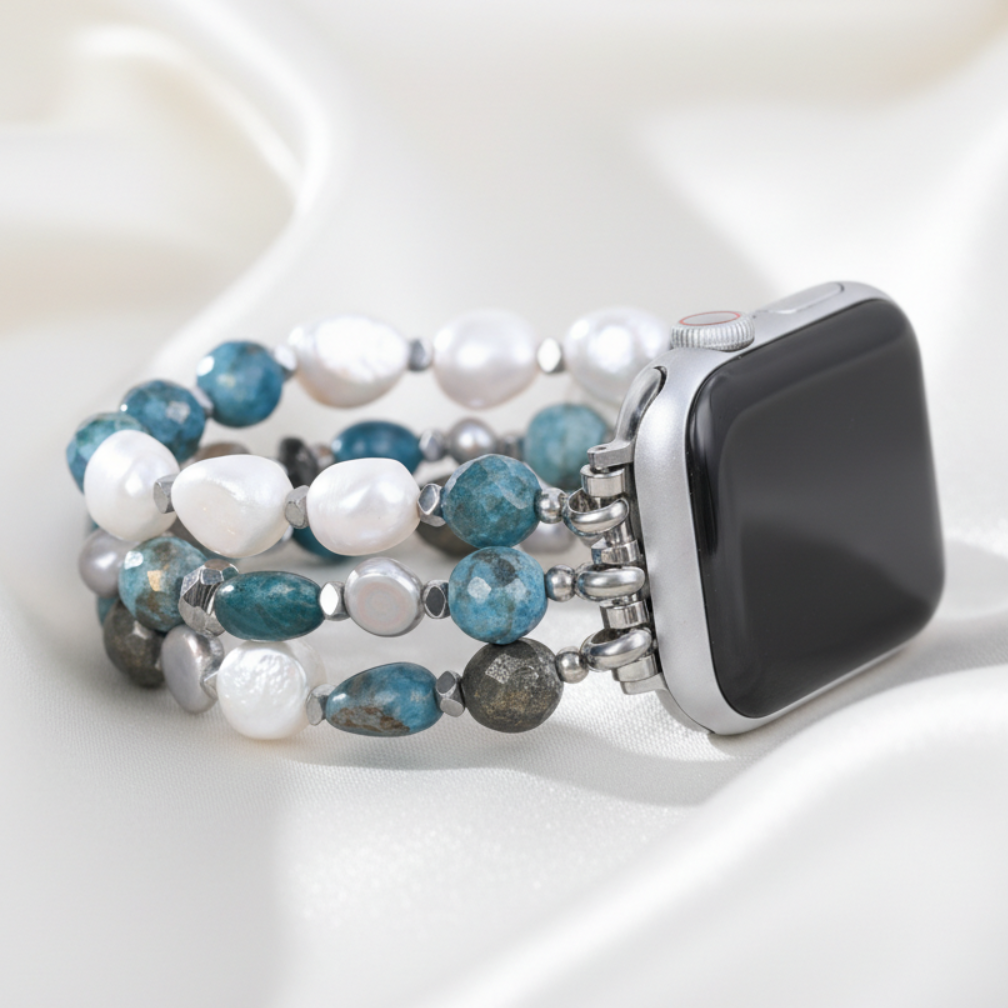 Cinturino elastico platino nero per Apple Watch