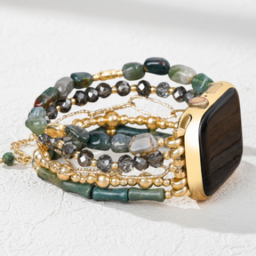 Cinturino elastico verde dorato per Apple Watch