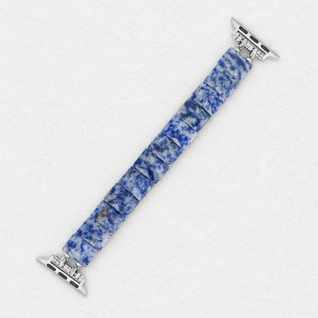 Cinturino elastico in sodalite orizzonte blu per Apple Watch