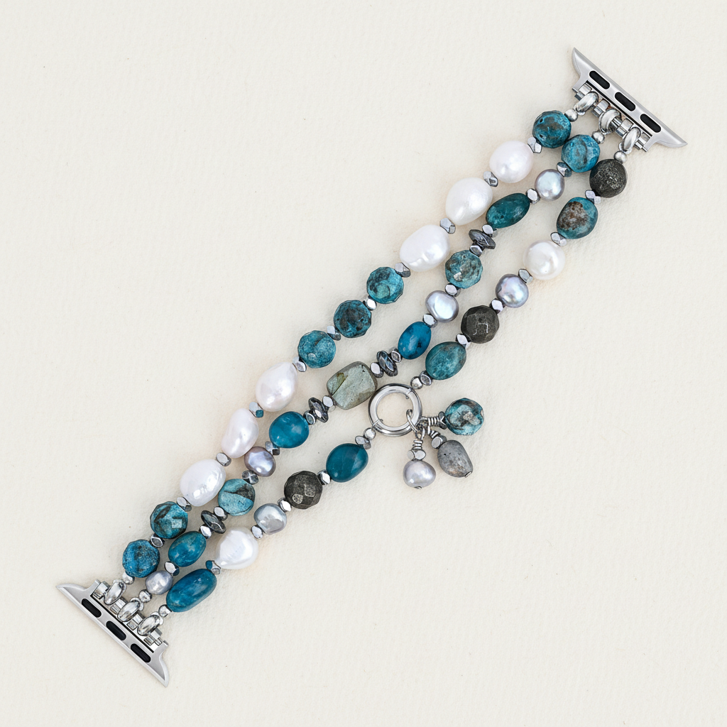 Cinturino elastico platino nero per Apple Watch