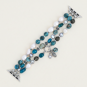 Cinturino elastico platino nero per Apple Watch