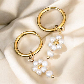 Orecchini a cerchio Blossom Pearl