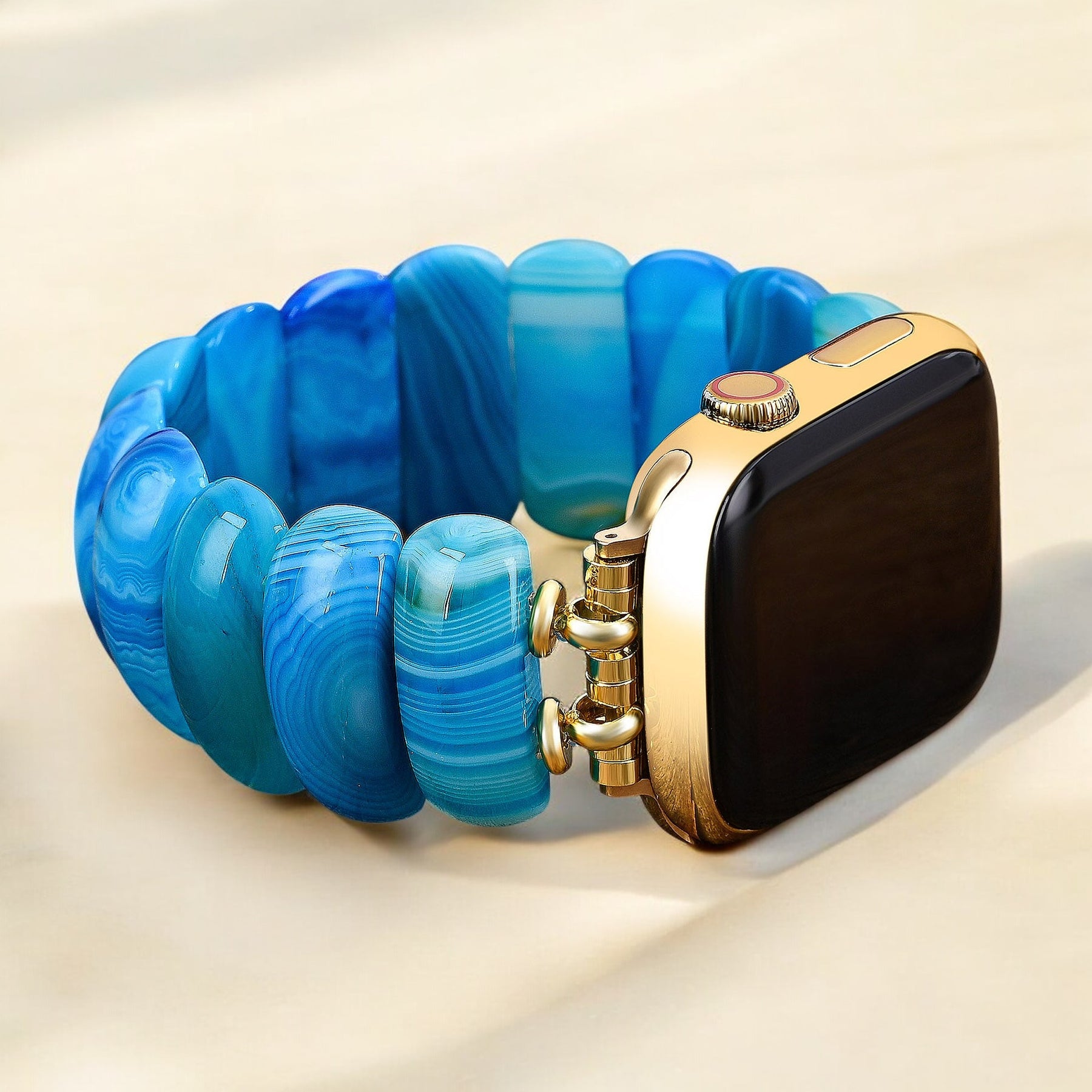 Cinturino elasticizzato Blue Lagoon Agate per Apple Watch