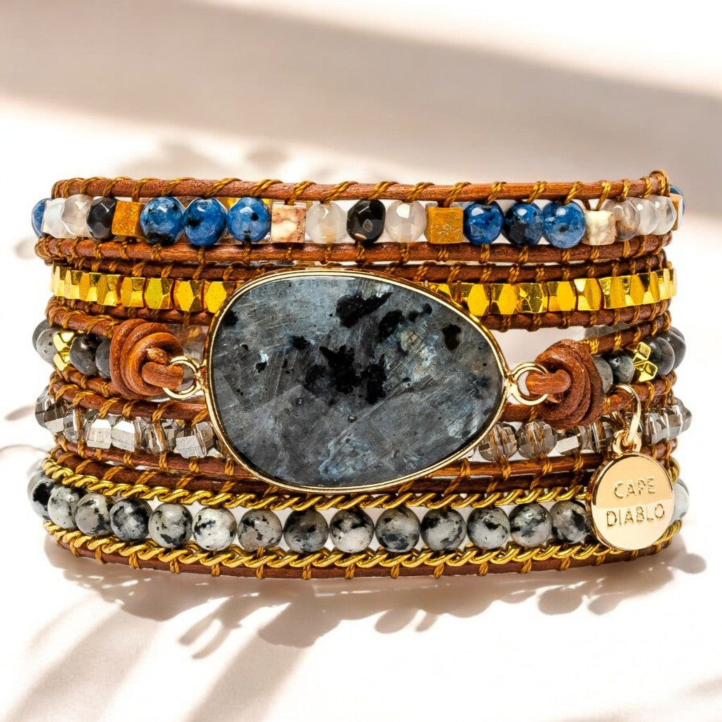 Bracciale avvolgente in Labradorite eterea