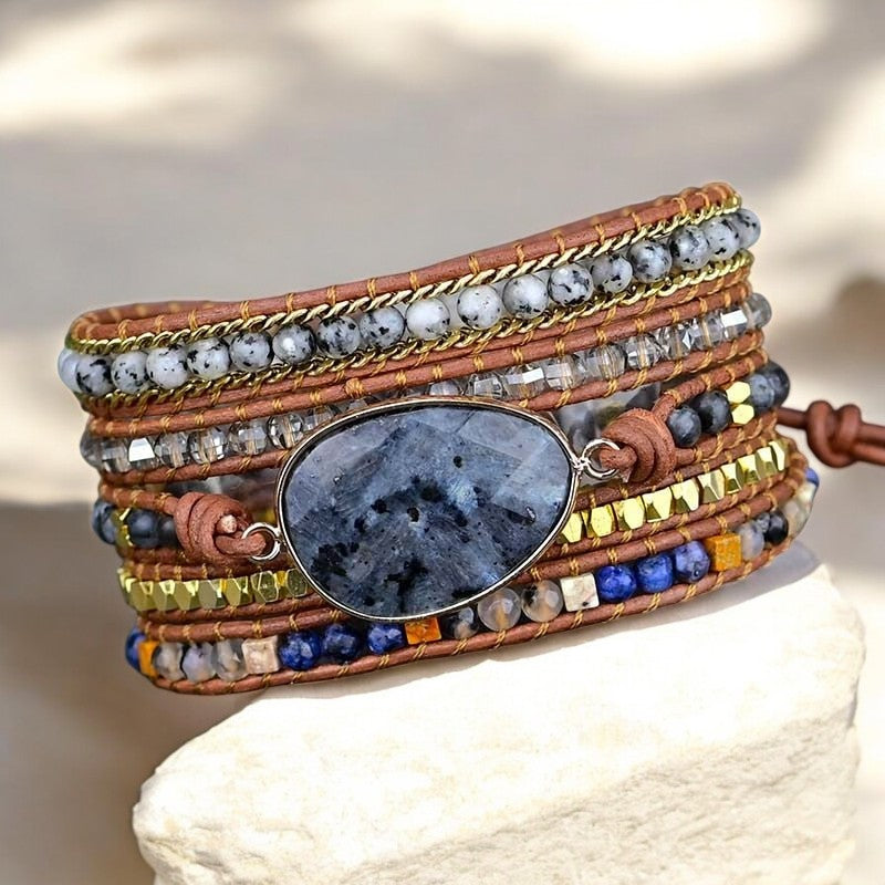 Bracciale avvolgente in Labradorite eterea