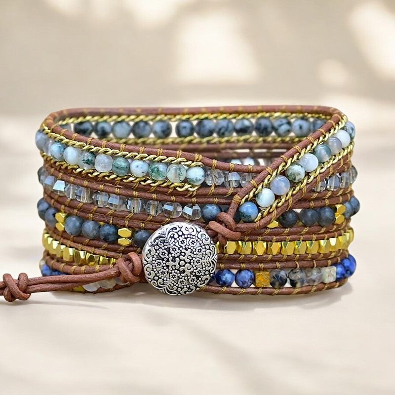 Bracciale avvolgente in Labradorite eterea