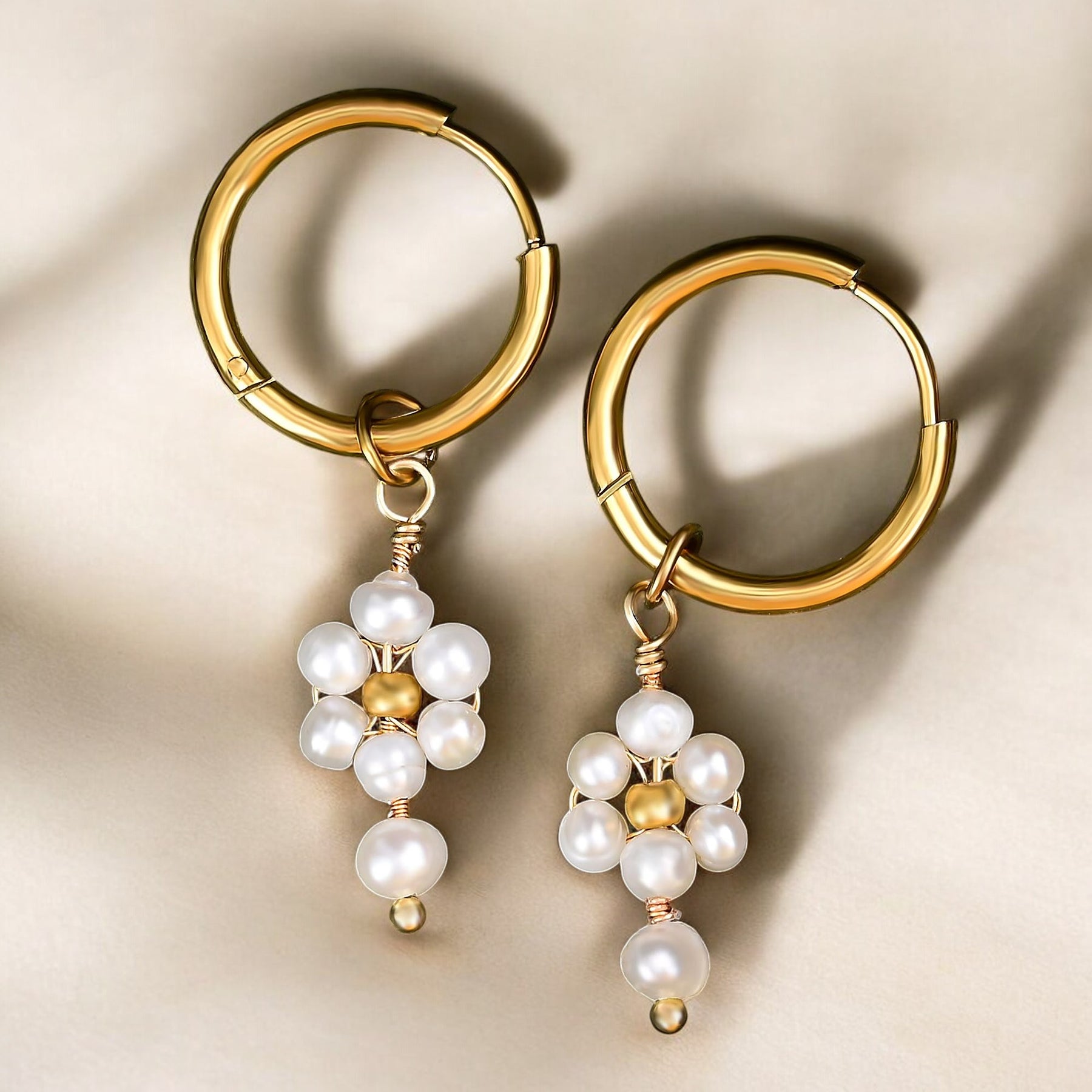 Orecchini a cerchio Blossom Pearl