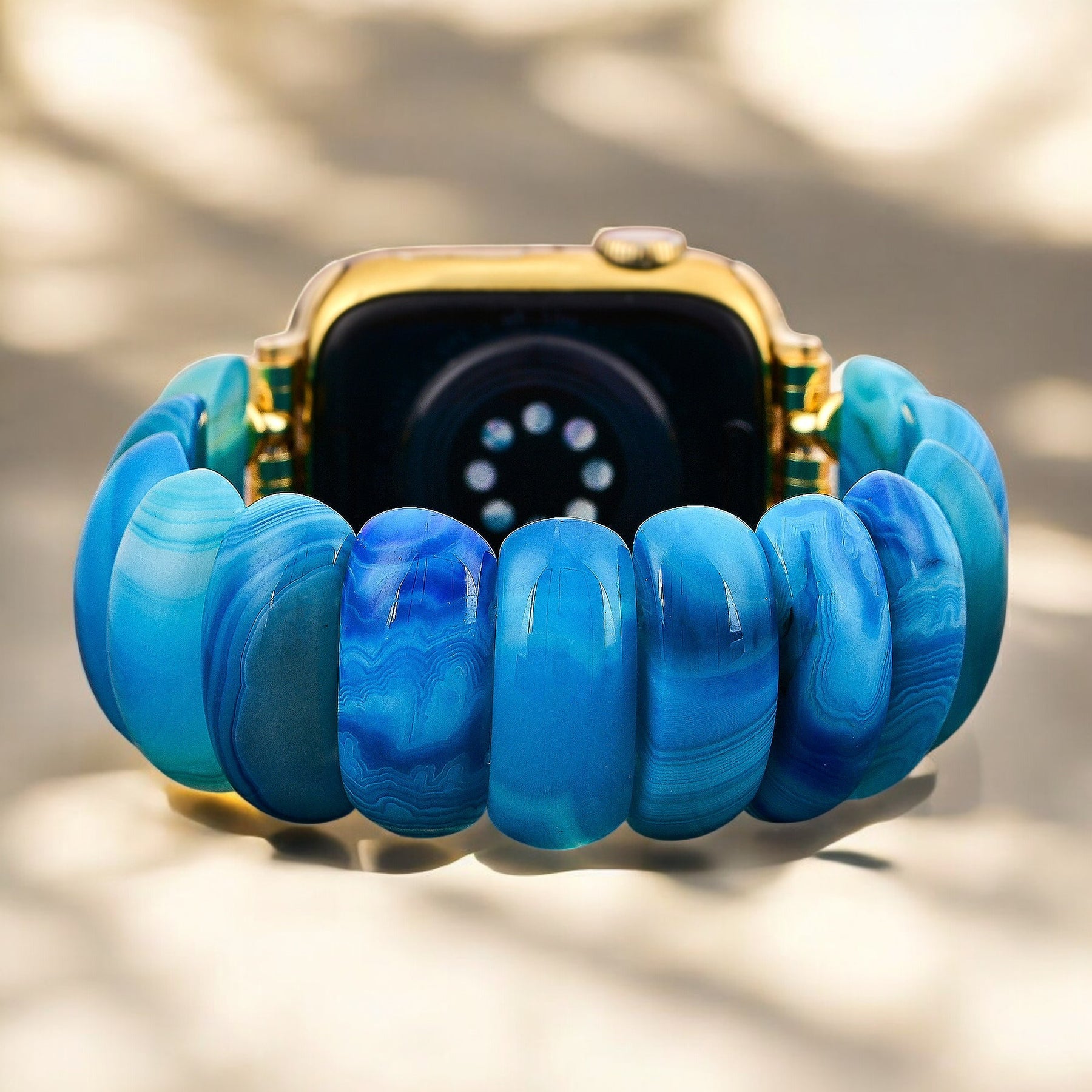 Cinturino elasticizzato Blue Lagoon Agate per Apple Watch