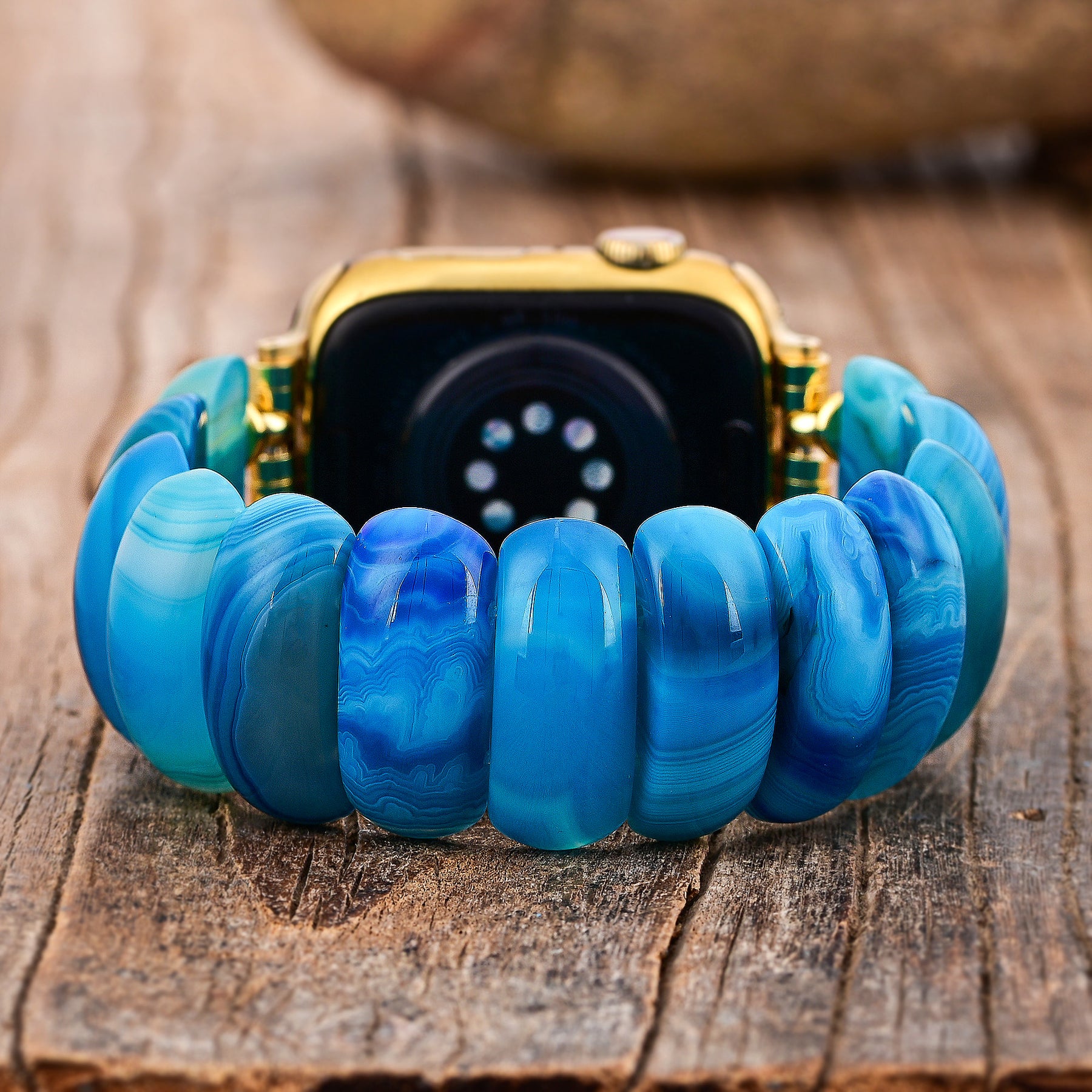 Cinturino Apple Watch in Agata Blu Lagoon