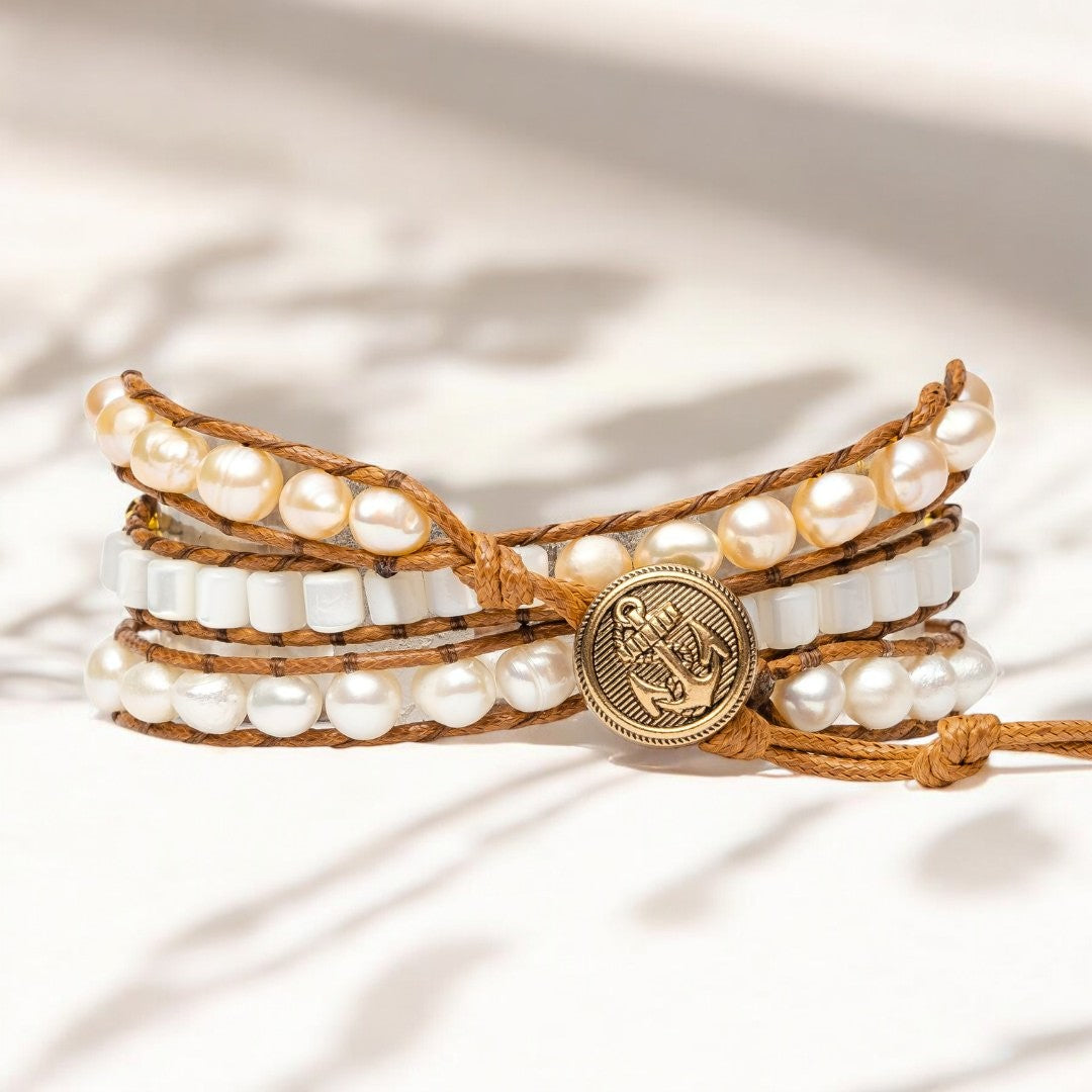 Elegante cinturino per Apple Watch in perla d'acqua dolce