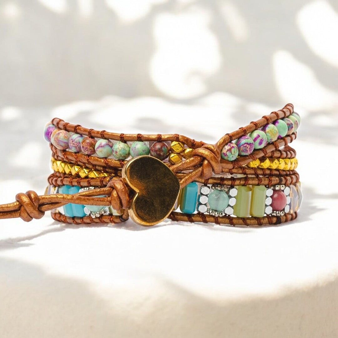 Bracciale avvolgente curativo in Rodocrosite