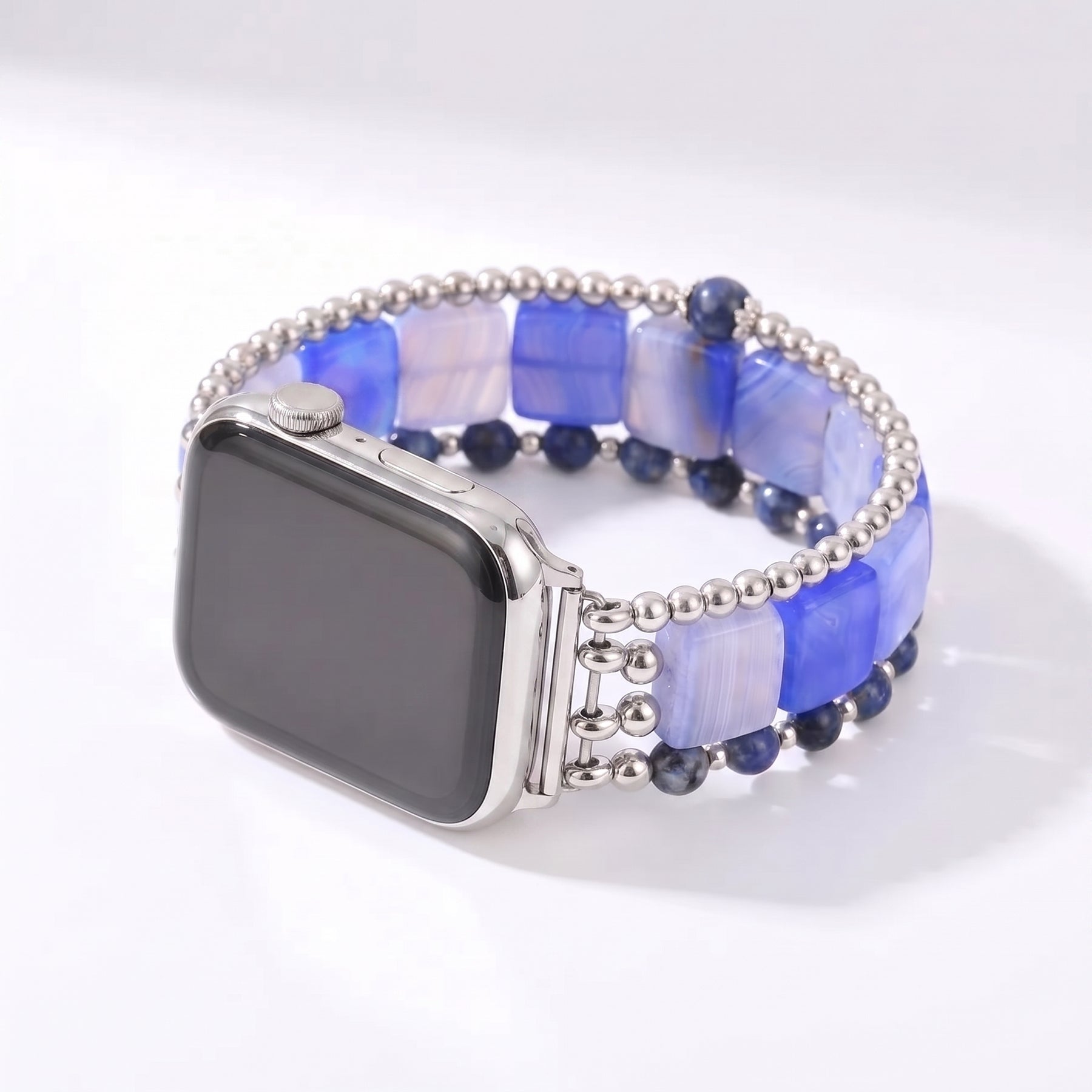 Cinturino elastico per Apple Watch Violet Hour Amethyst color argento