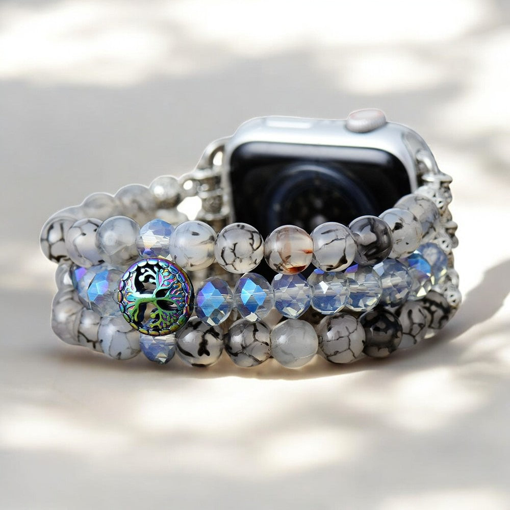 Cinturino elasticizzato per Apple Watch in cristallo di labradorite