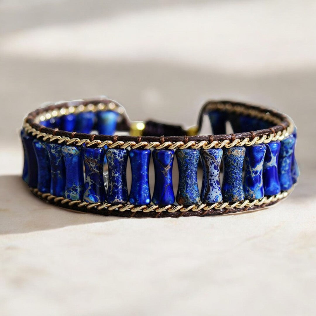 Braccialetto Energetico in Giada Blu Magica