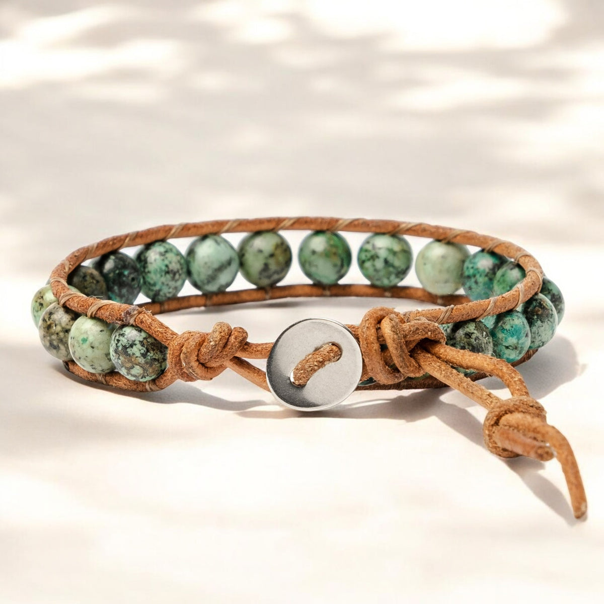 Bracciale da uomo Boho con turchese africano