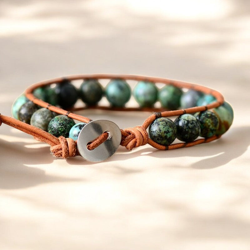 Bracciale Boho Africano da Uomo con Turchese