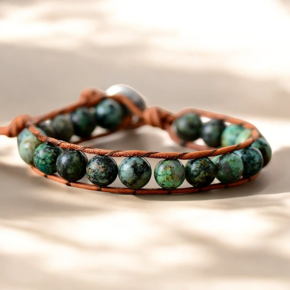 Bracciale Boho Africano da Uomo con Turchese