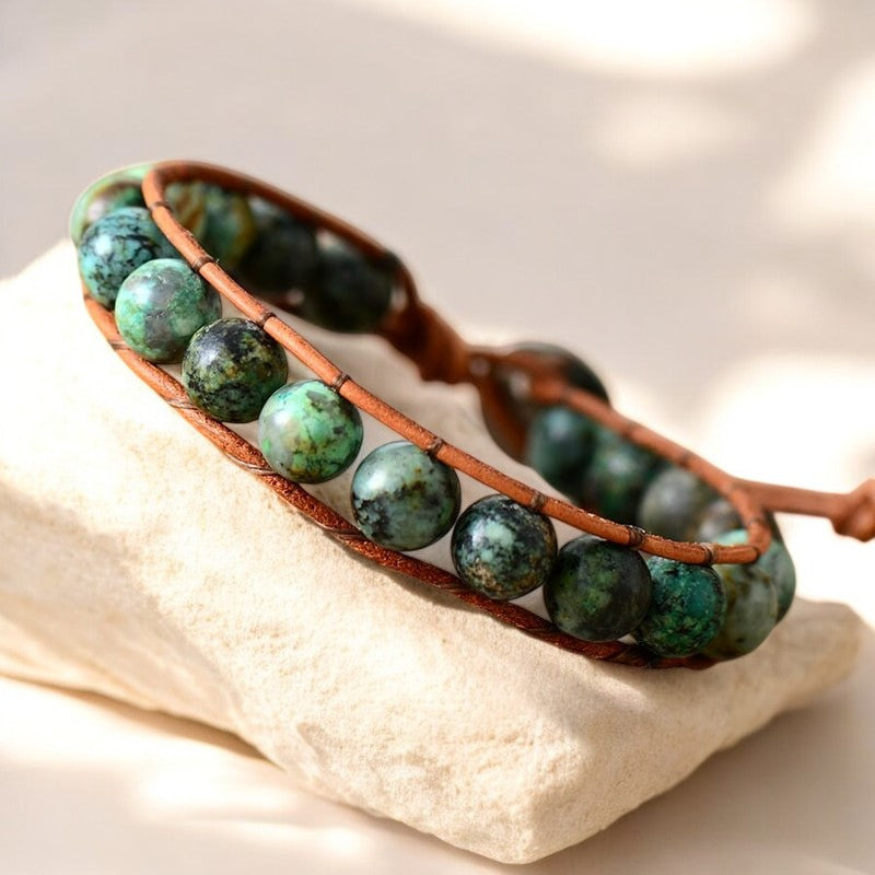 Bracciale Boho Africano da Uomo con Turchese