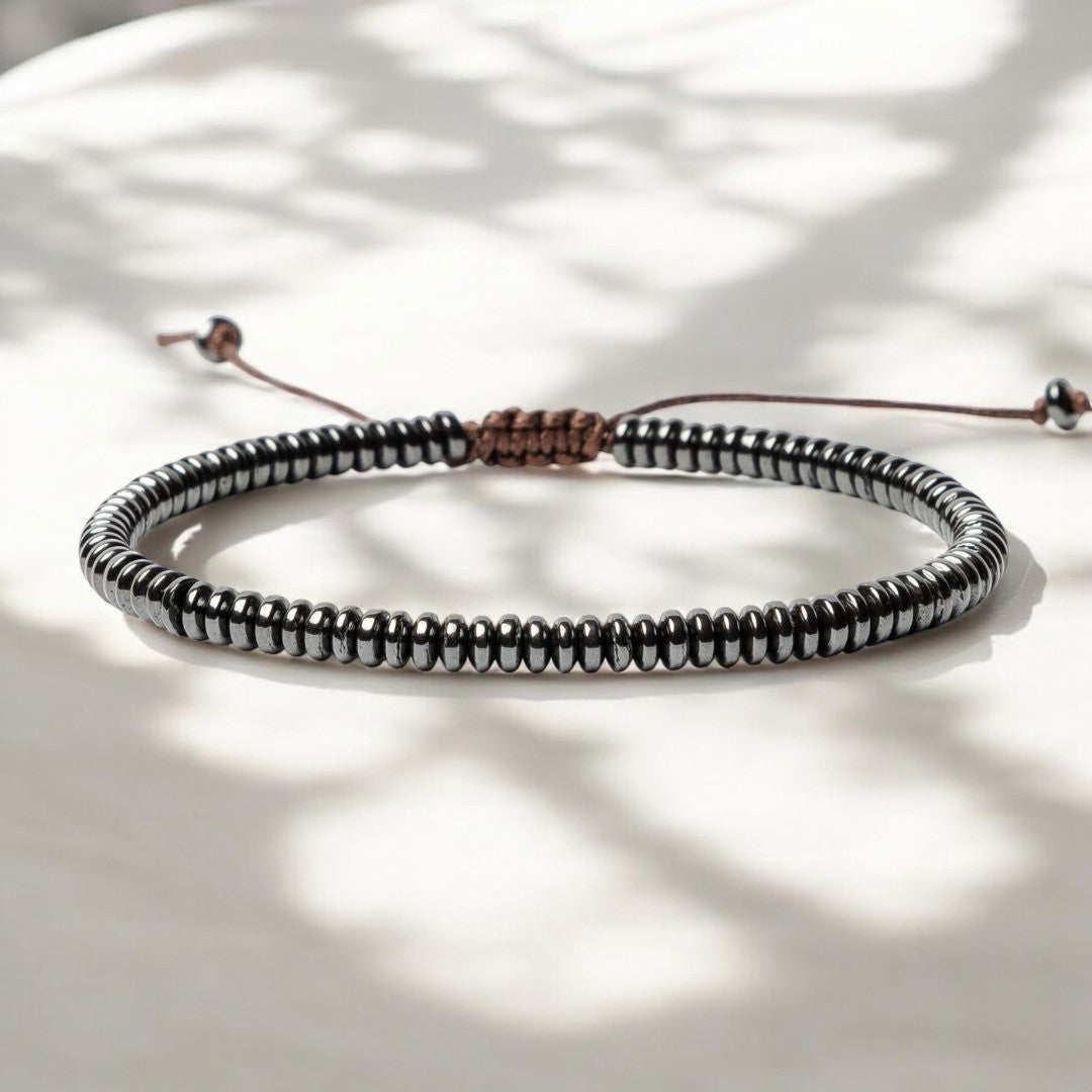 Bracciale da uomo in pietra ematite