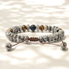 Bracciale da uomo in diaspro e occhio di tigre