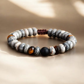 Bracciale da uomo in diaspro e occhio di tigre