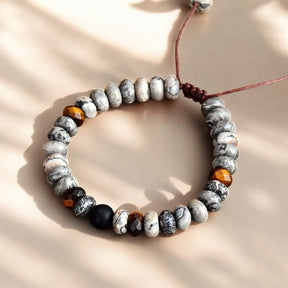 Bracciale da uomo in diaspro e occhio di tigre