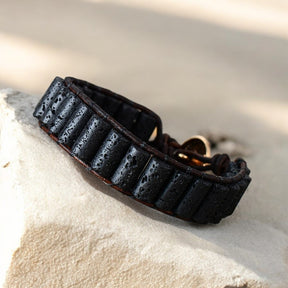 Bracciale in pietra lavica da uomo