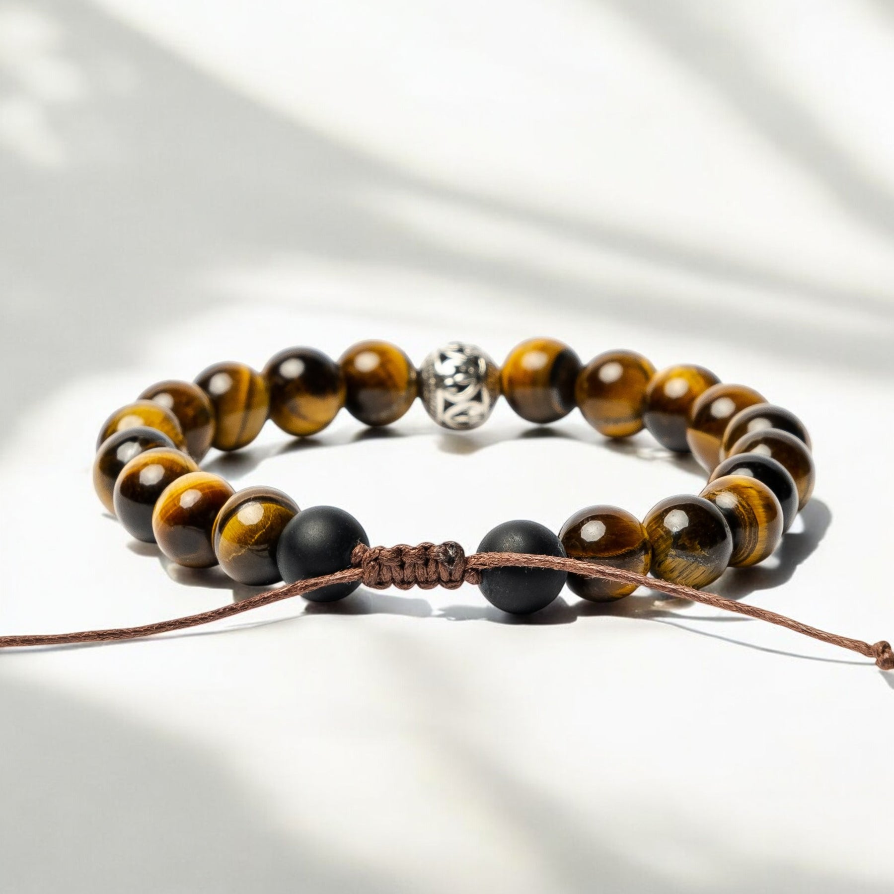 Bracciale tibetano da uomo in occhio di tigre