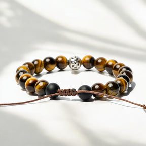 Bracciale tibetano da uomo in occhio di tigre
